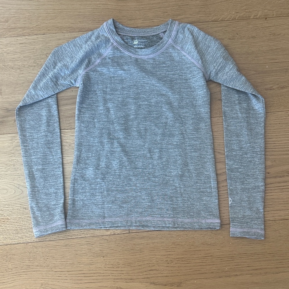 All in Motion Heather Gray Kids Long Sleeve Tee